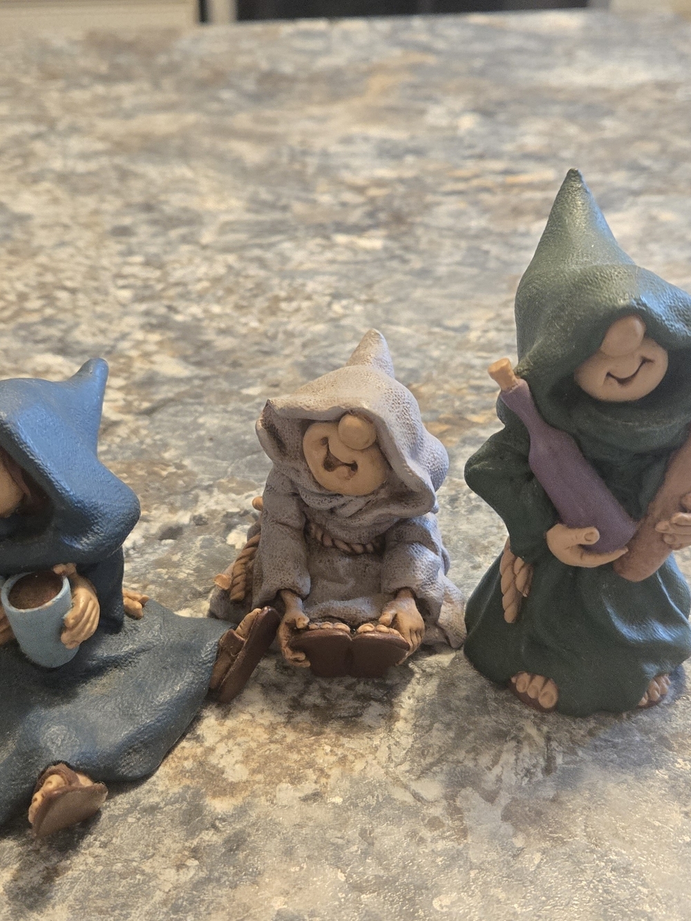Vintage FRIAR FOLKS Set of Three Catholic Kitchen Decor Coffee Bread Wine